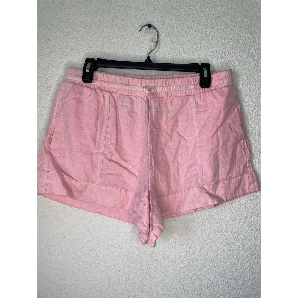 Universal Thread Shorts Size M Bright Pink Neon Linen Blend Pull-on Pocket‎ U62